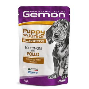 GEMON DOG Puppy & Junior Chicken (паучи) Гемон Консервированный корм кусочки для для щенков с курицей 100 гр