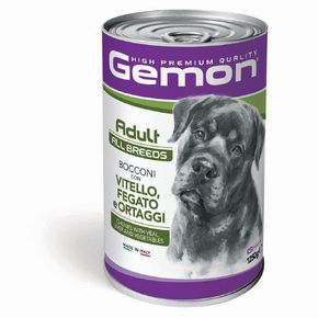 GEMON DOG Adult Veal, Chicken & Vegetables - Гемон Консервированный корм кусочки для собак всех пород с телятиной, курицей и овощами 1250 гр
