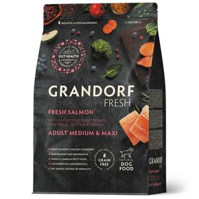 GRANDORF DOG FRESH Salmon&Sweet Potato Medium&Maxi Breeds - Грандорф ФРЕШ для взрослых собак средних и крупных пород с лососем и сладким картофелем
