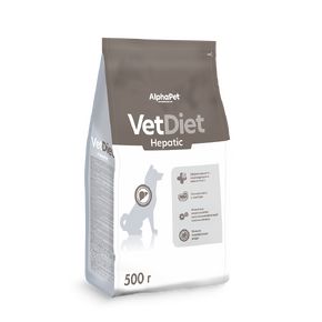 AlphaPet VET DIET HEPATIC - Альфа Пет - Сухой полнорационный диетический корм для взрослых собак рекомендованный при заболеваниях печени
