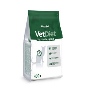 AlphaPet VET DIET HYPOALLERGENIC - Альфа Пет - Сухой полнорационный диетический корм для взрослых кошек и котов при пищевой аллергии и непереносимости ингредиентов