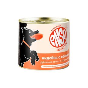ENSO SENSITIVE Turkey - Энсо - рубленое филе индейки с гречкой и яблоком для собак с чувствительным пищеварением 190 гр