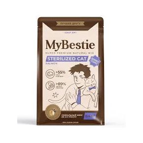 MyBestie Sterilized cat Fresh Salmon - Май Бести сухой корм для стерилизованных котов со свежим лососем