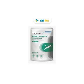 TROVET PLUS Pouch Cat Weight&Diabetic 85 g - Тровет Плюс диетический влажный корм для кошек влажный корм для кошек с избыточным весом/диабетом (свежая курица)