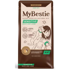 MyBestie Sensitive cat Duck & Lamb - Май Бести сухой корм для кошек с чувствительным пищеварением, утка и ягненок