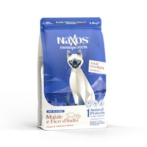 NAXOS Monoprotein Sterilised Hairball PORK & Prickly Pear - Монопротеиновый корм для взрослых стерилизованных кошек со свининой и опунцией