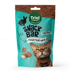 TRIOL Лакомство для кошек Мини-подушечки с начинкой из кролика, серия SNACK BAR, 30 г