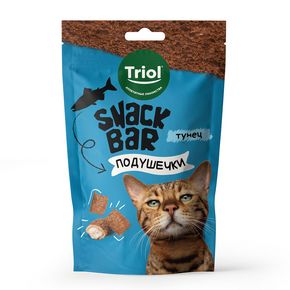 TRIOL Лакомство для кошек Мини-подушечки с начинкой из тунца, серия SNACK BAR, 30 г