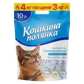 Наполнитель силикагелевый впитывающий без аромата Кошкина Полянка